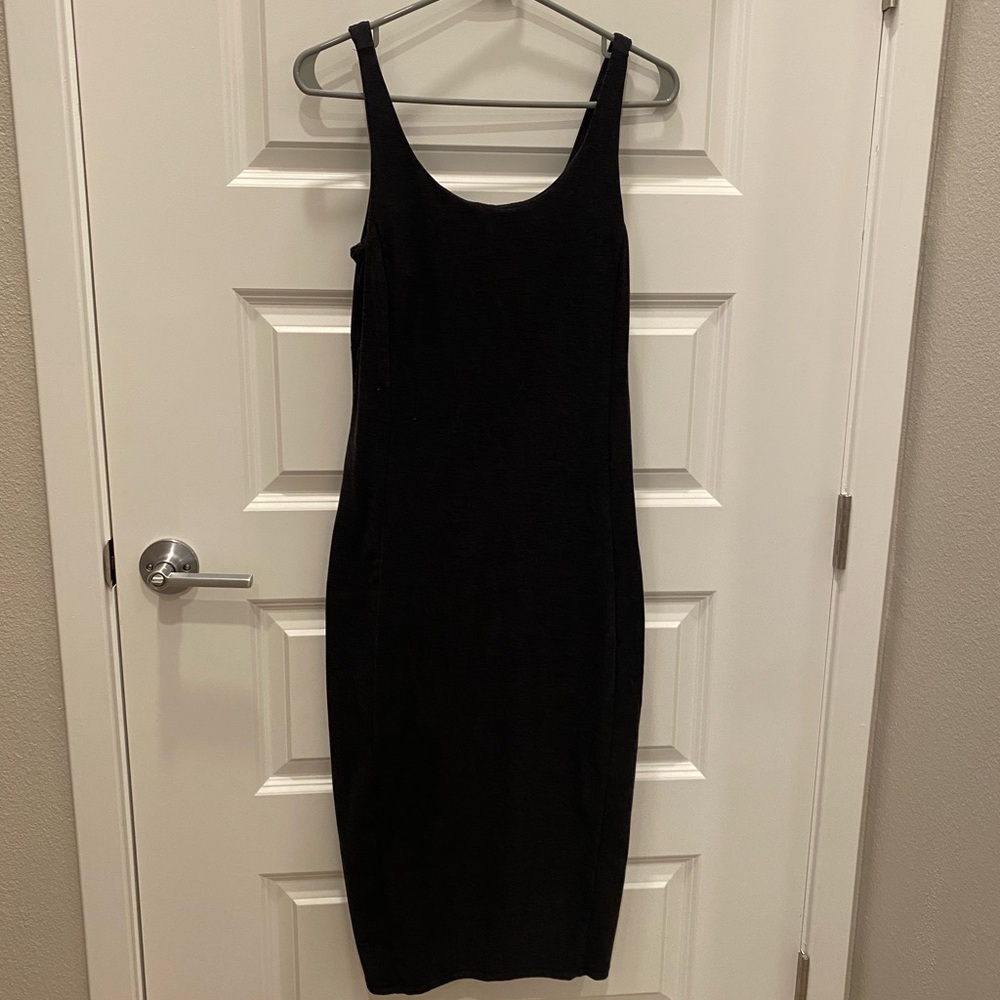 Cotton Athletic Black Sleeveless Dress